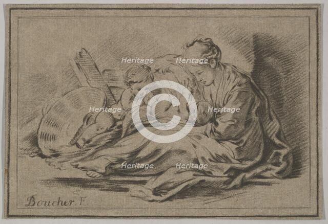 Mother with Two Children, 18th century. Creator: Jurriaan Cootwijk.