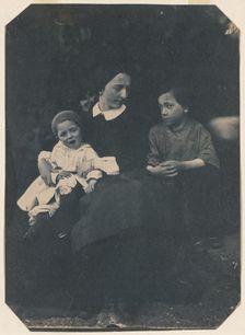 Mother with Two Children, c. 1855. Creator: Jean-Baptist Frénet (French, 1814-1889)