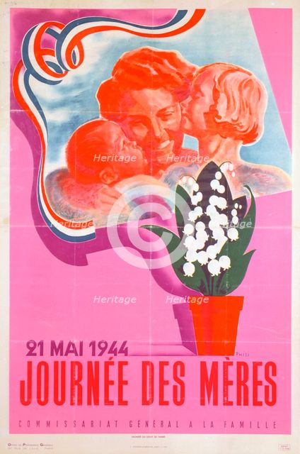 'Mother's Day, 21st May 1944', Vichy French poster, 1944. Artist: Phili