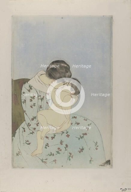Mother's kiss, ca 1891. Creator: Cassatt, Mary (1845-1926).