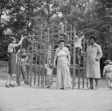 Mothers supervising their children at Camp Ellen Marvin, Arden, New York, 1943. Creator: Gordon Parks