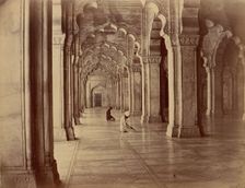 Moti Masjid: Pearl Mosque in Interior of Fort Agra, 1860s-70s. Creator: Unknown