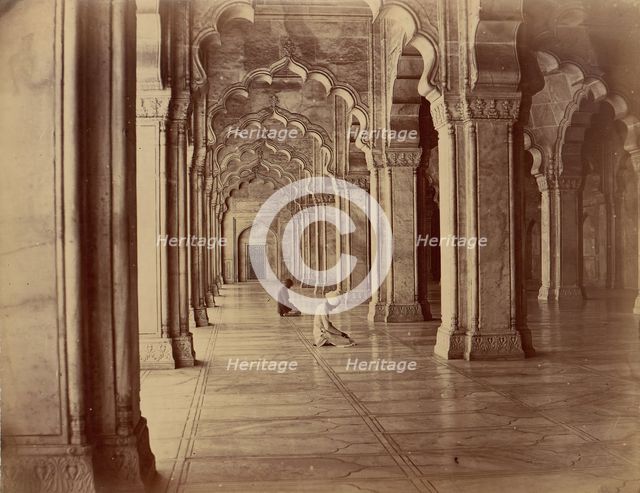 Moti Masjid: Pearl Mosque in Interior of Fort Agra, 1860s-70s. Creator: Unknown.