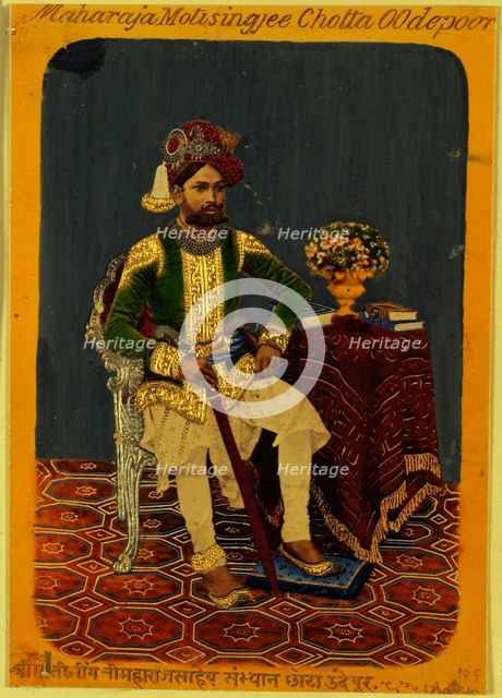 Moti Singh, Maharaja of Udaipur, c1870.  Creator: Unknown.