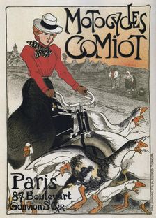 Motocycles Comiot (Advertising Poster), 1899. Artist: Steinlen, Théophile Alexandre (1859-1923)