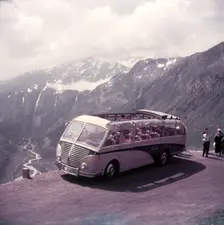 Motor coach on the Furka Pass, Switzerland, c1955. Creator: Arthur Charles Kirby Ware
