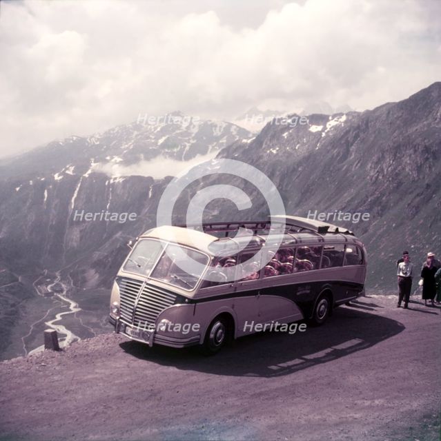 Motor coach on the Furka Pass, Switzerland, c1955.  Creator: Arthur Charles Kirby Ware.