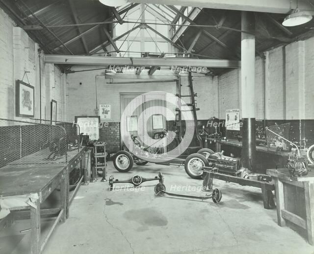Motor car engine laboratory, Borough Polytechnic, Southwark, London, 1936. Artist: Unknown.