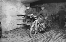 Motor Cycle Ambulance, Hero Land, 1917. Creator: Bain News Service