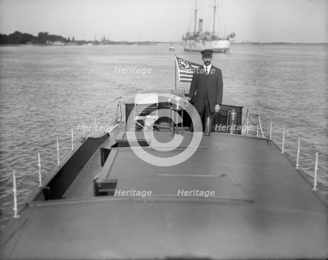 Motor boat Grayling, deck, between 1905 and 1915. Creator: Unknown.