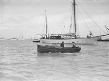 Motor boat Hubble-Bubble and mariners, 1911. Creator: Kirk & Sons of Cowes