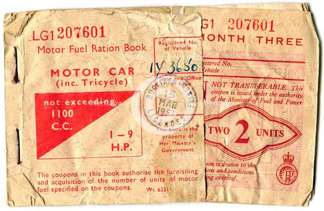 Motor fuel ration book, 1957. Artist: Unknown