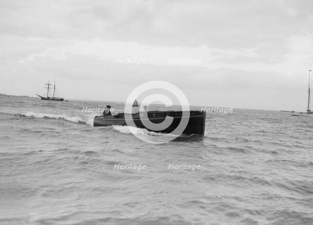 Motor launch 'Nitsu' under way, 1912. Creator: Kirk & Sons of Cowes.
