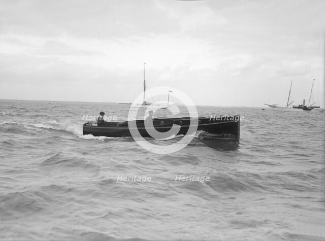 Motor launch 'Nitsu' under way, 1912. Creator: Kirk & Sons of Cowes.