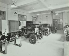 Motor room, Wandsworth Technical Institute, London, 1937