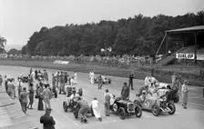 Motor race at Donington Park, Leicestershire, 1936. Artist: Bill Brunell