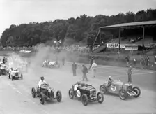 Motor race at Donington Park, Leicestershire, 1936. Artist: Bill Brunell