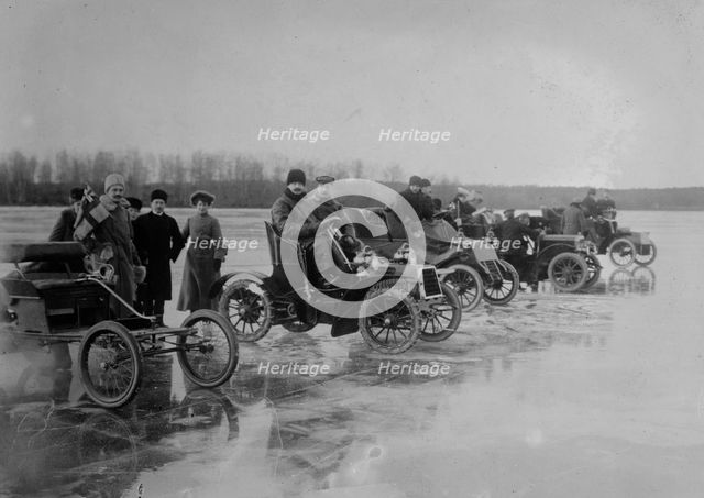 Motor race on ice - Sweden, between c1910 and c1915. Creator: Bain News Service.
