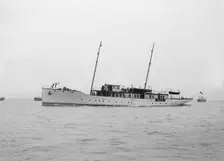 Motor yacht Pioneer under way, 1915. Creator: Kirk & Sons of Cowes