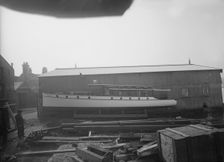 Motor yacht W.G.S.P on slipway at boatyard, 1913. Creator: Kirk & Sons of Cowes