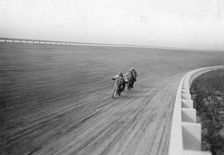 Motorbikes racing at Speedway Park, Maywood, Chicago, Illinois, USA, 1915