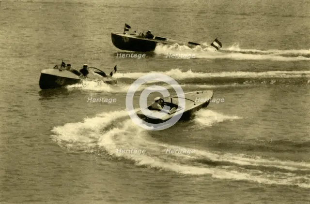 Motorboat race, Wörthersee, Carinthia, Austria, c1935.  Creator: Unknown.
