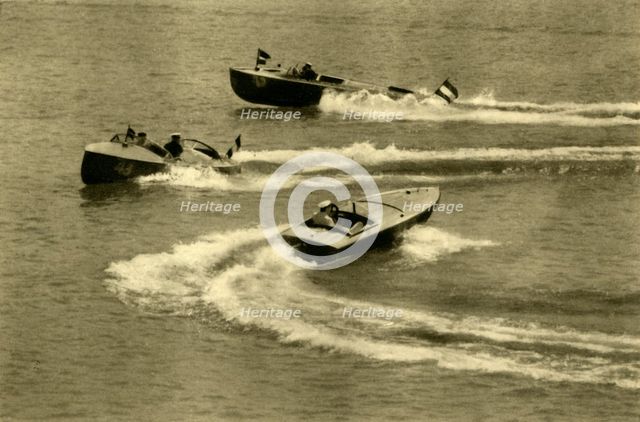 Motorboat race, Wörthersee, Carinthia, Austria, c1935.  Creator: Unknown.