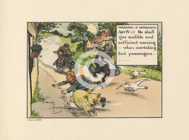 Motoritis, or other interpretations of the Motor Act. Warning of Approach Article IV (5), 1906. Artist: Unknown