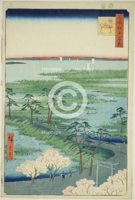 Moto-Hachiman Shrine, Sunamura (Sunamura Moto-Hachiman), from the series "One..., 1856. Creator: Ando Hiroshige.