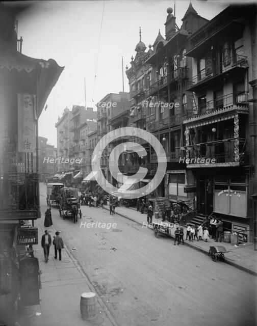Mott St., New York, ca 1900. Creator: Unknown.