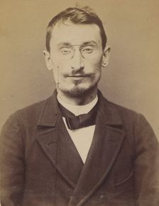 Moucheraud. Adrien, Eugène. 28 ans, né à Paris IVe. Imprimeur. Anarchiste. 4/3/94., 1894. Creator: Alphonse Bertillon
