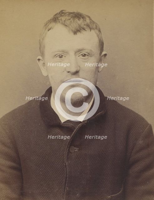 Moucheraud. Pierre, Yves. 27 ans, né à Paris IVe. Imprimeur. Anarchiste. 4/3/94., 1894. Creator: Alphonse Bertillon.