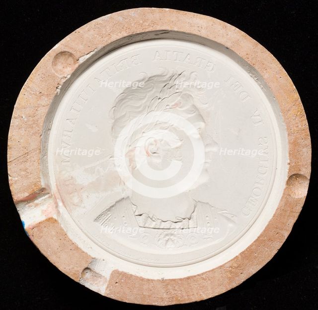 Mould for the Royal Academy President's Medal with relief bust of King George IV, c1820. Creator: Unknown.