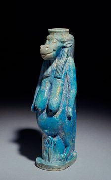 Moulded faience vase in the form of the goddess Taweret, XXVth Dynasty (c770 BC-c715 BC)