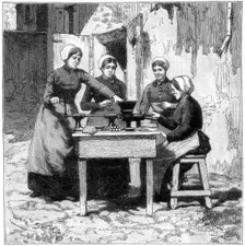Moulding explosive gum cartridges, Isleten, near Fluelen, Switzerland, 1893