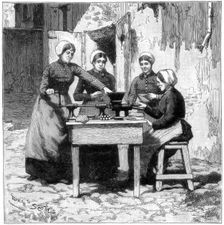 Moulding explosive gum cartridges, Isleten, near Fluelen, Switzerland, 1893