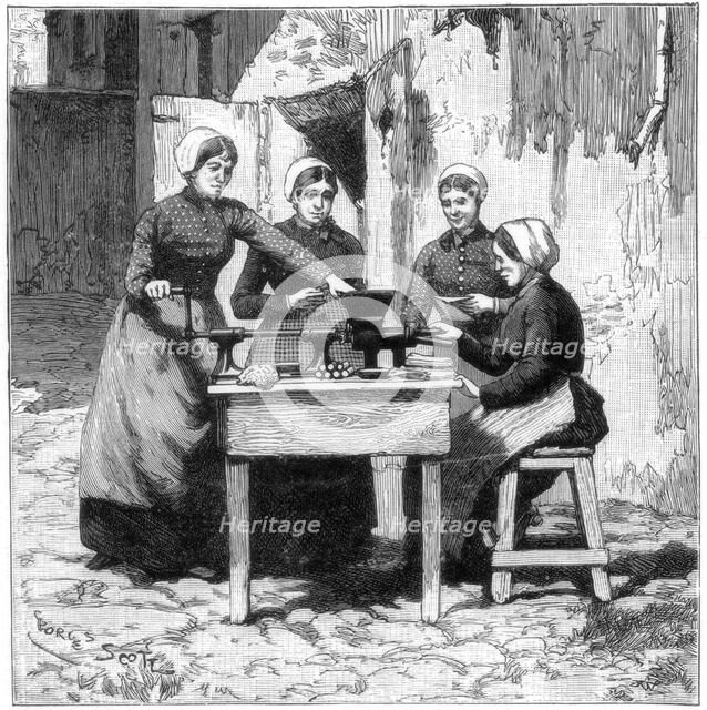 Moulding explosive gum cartridges, Isleten, near Fluelen, Switzerland, 1893. Artist: Unknown