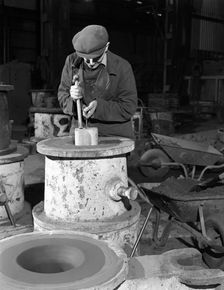 Moulding in the Wombwell Foundry, South Yorkshire, 1963. Creator: Michael Walters