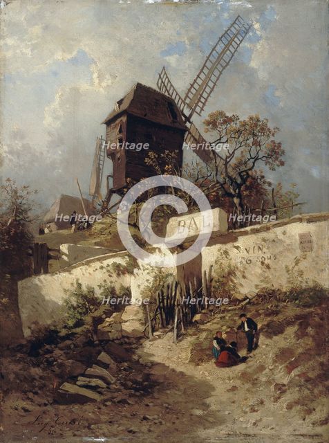 Moulin de la Galette in Montmartre, 1856. Creator: Eugene Ciceri.