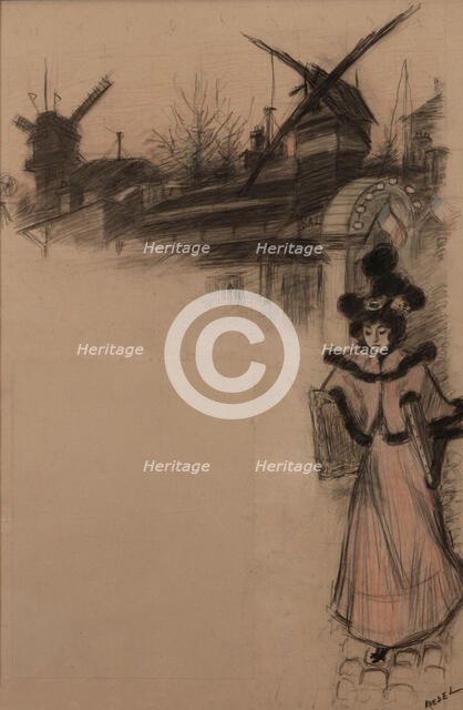 Moulin de la Galette (Study), 1896. Creator: Roedel, Auguste (1859-1900).