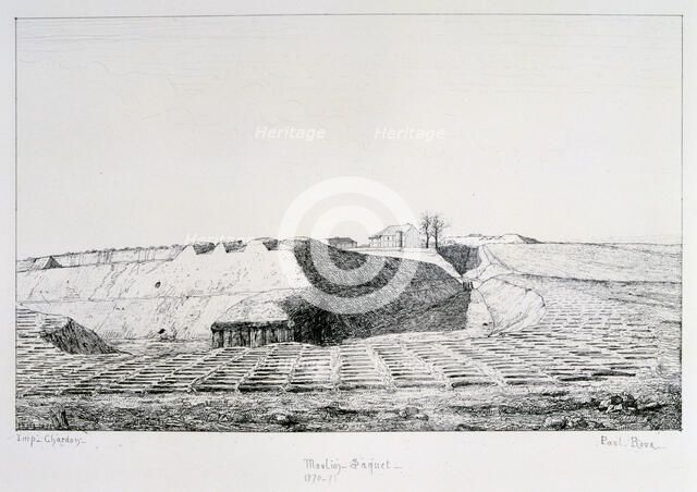 Moulin Saquet, Siege of Paris, 1870-1871. Artist: Paul Roux