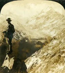 Mount Cook, and the Head of the Hooker Glacier, New Zealand c1909. Creator: George Rose