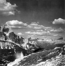 Mount Cristallo from the right, the Tre Cime di Lavaredo, near Cortina, Dolomites, Italy, c1955. Creator: Arthur Charles Kirby Ware