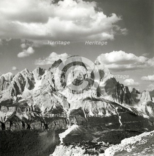 Mount Cristallo seen from Tondi di Faloria, near Cortina, Dolomites, Italy, c1955. Creator: Arthur Charles Kirby Ware.