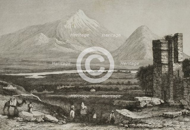 Mount Ararat with its perpetual snow, Armenia, 1838. Creator: Augustin François Lemaitre.