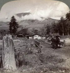 Mount Asama (Asamayama), Japan's largest active volcano, northwest from Katsukake, 1904.Artist: Underwood & Underwood