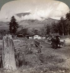 Mount Asama (Asamayama), Japan's largest active volcano, northwest from Katsukake, 1904.Artist: Underwood & Underwood