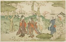 Mount Goten, from the illustrated book "Statue of Fugen (Fugen-zo)", Japan, c. 1790. Creator: Kitagawa Utamaro