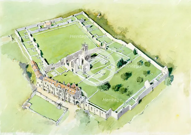 Mount Grace Priory, c15th century, (c1990-2010) Artist: Terry Ball.