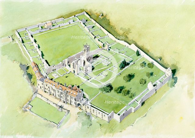 Mount Grace Priory, c15th century, (c1990-2010) Artist: Terry Ball.
